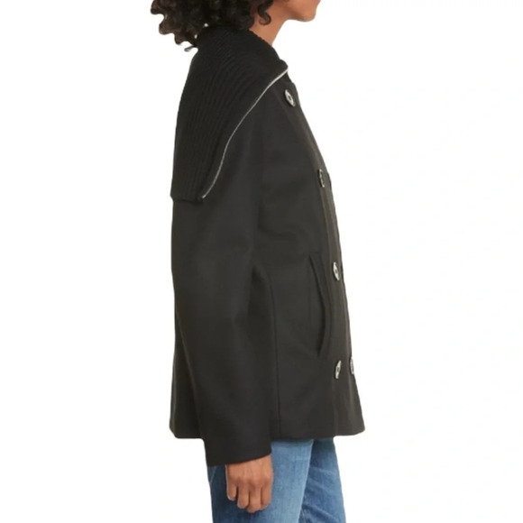 Judith and Charles Wool Blend Coat Black Double Breasted Peacoat Size 6 NWT - Picture 5 of 12